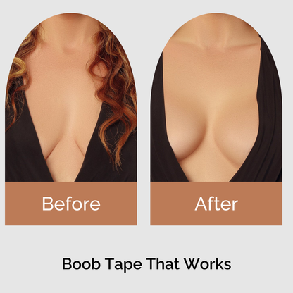 Silk Nips Boob Tape for Women - Adhesive, Waterproof, Sweat Resistant Breast Tape for A-G Cup, Premium 3-Inch Wide Body Tape (Caramel)