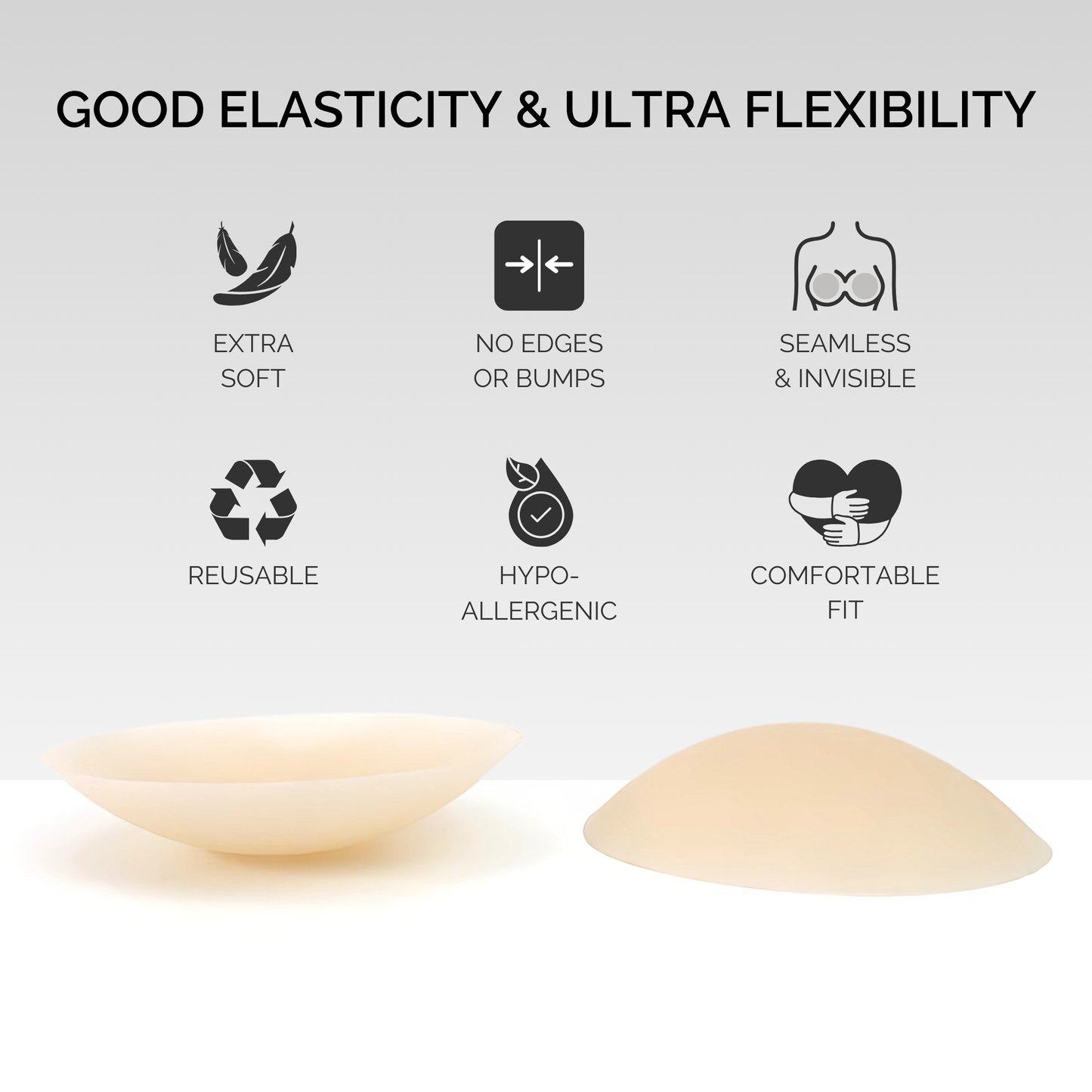 Silk Nips Luxury Silicone Nipple Covers - Reusable, Invisible, Waterproof Breast Petals Boob Covers, Adhesive Nipple Pasties Sweat-Resistant for All-Day Comfort Nipple Covers for Women (Creme)
