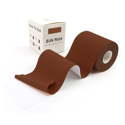 Silk Nips Boob Tape for Women - Adhesive, Waterproof, Sweat Resistant Breast Tape for A-G Cup, Premium 3-Inch Wide Body Tape (Creme)